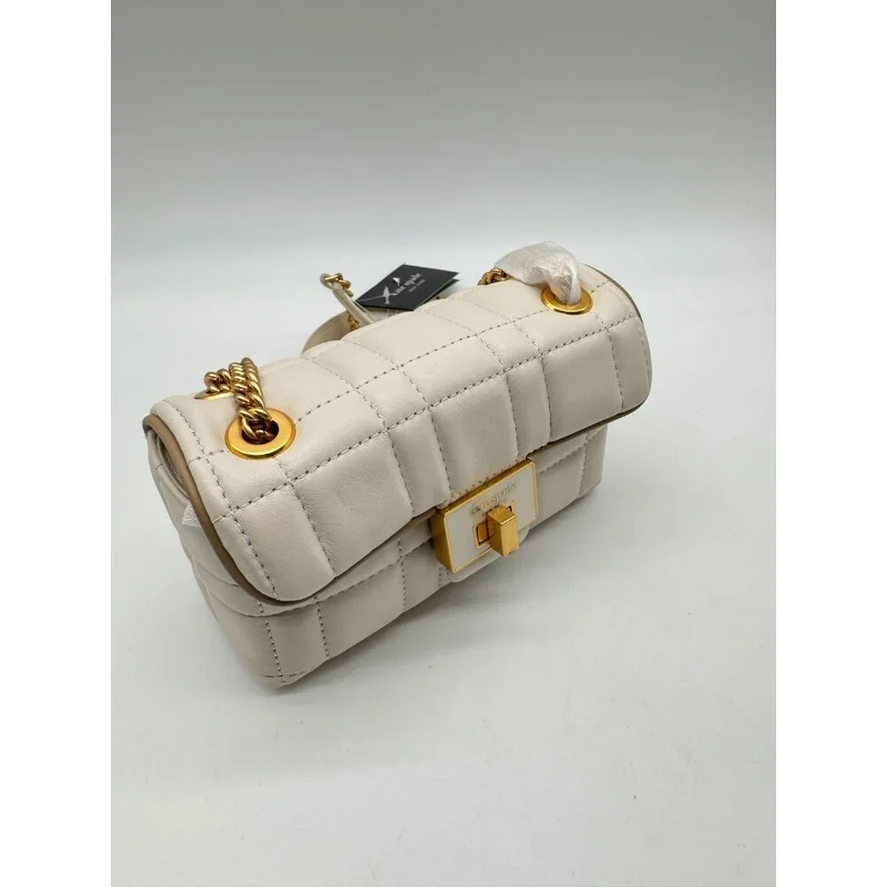 KATE SPADE NY Evelyn quilted leather mini shoulder crossbody + Dust bag IVORY